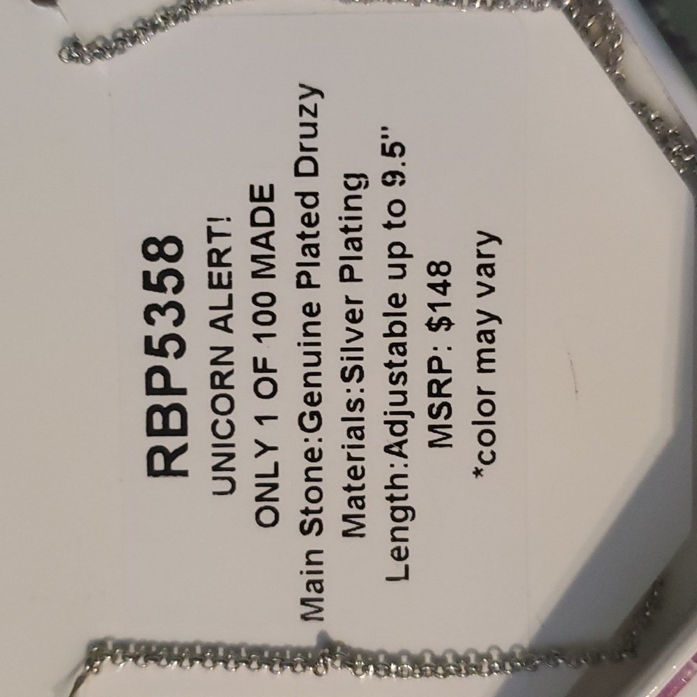 New Bomb Party genuine plated Drury stone with silver plated necklace - Picture 3 of 4